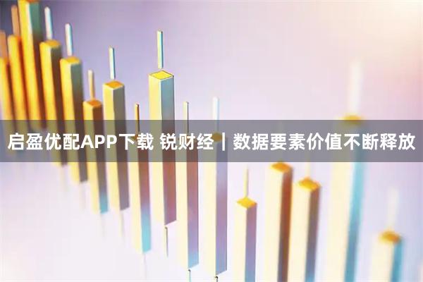 启盈优配APP下载 锐财经|数据要素价值不断释放